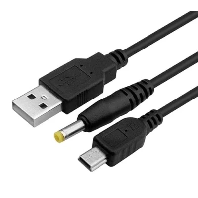 Image of Dual 2 in 1 USB Charger Charging Power &amp; Data Cable Lead, Compatible with Sony PSP 1000/2000 / 3000 series