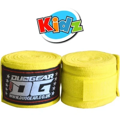 Image of DUO GEAR 1.5m MUAY THAI BOXING KICKBOXING MMA MARTIAL ARTS FIST BANDAGE MEXICAN STYLE HAND WRAPS (FOR KIDS) (Yellow)