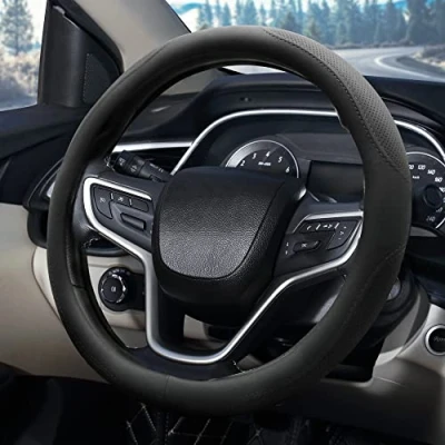 Image of Pahajim Steering Wheel Covers Soft Microfiber Leather Car Cover 15 Inch, Comfort Durability Safety Sleeve Protector Interior Accessories for Women&amp;Men (black Line)