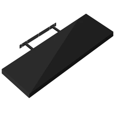 Image of eSituro Floating Shelf, Wall Black High Gloss Mounted Storage Shelf for Bedroom/Living Room/Kitchen/Bathroom/Hallway, W80xD22.9xT3.8 cm