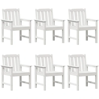 Image of vidaXL Garden Dining Chairs 6 pcs White 65.5x55.5x88 cm HDPE