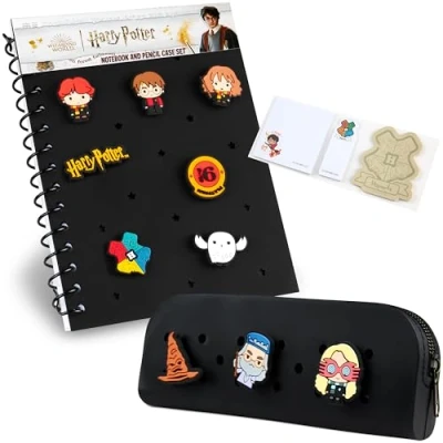 Image of Harry Potter A5 Diary and Stationery Set with Customisable Chibi Character Pins