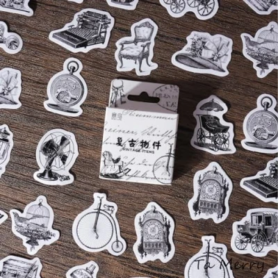 Image of Ta Merry Scrapbook Accessories Scrapbooking Supplies,46Pcs Laptop Vintage Mini Stickers Aesthetic for Adults，Journaling Supplies Scrapbooking,Card Making,Journal(Retro Objects