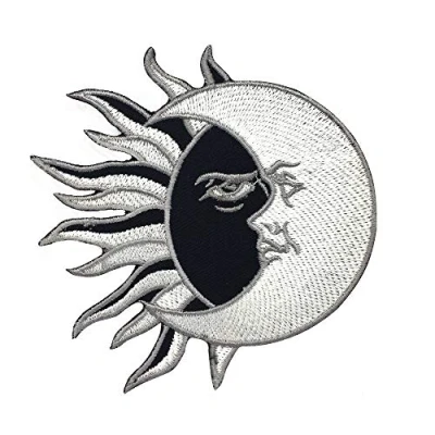 Image of Yin Yang Sun/Moon Patch Iron On Sew Embroidery Badge Cartoon