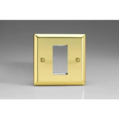 Image of Varilight Data Grid Face Plate For 1 Module Width Victorian Brass XVG1