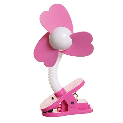 Image of Dreambaby Strollerbuddy Universal Clip On Baby Stroller Fan Soft Plastic Fins with Flexible Neck &amp; Sturdy Pink Model G279 (Batteries not included)