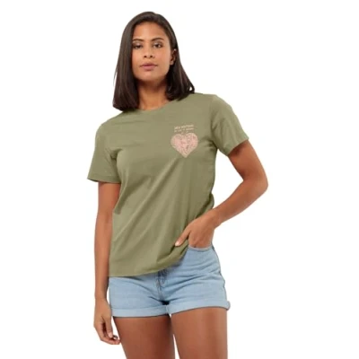 Image of Jack Wolfskin Women&#039;s Discover Heart T W Shirt, Bay Leaf, XS