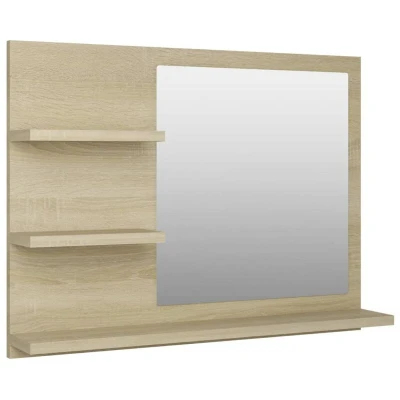Image of vidaXL Bathroom Mirror Sonoma Oak 60x10.5x45 cm Engineered Wood
