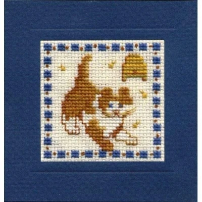 Image of Textile Heritage Country Kitten A Counted Cross Stitch Card Kit