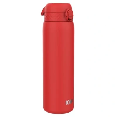 Image of Ion8 1 Litre Stainless Steel Water Bottle, Leak Proof, Easy to Open, Secure Lock, Dishwasher Safe, Carry Handle, Hygienic Flip Cover, Clean, Durable, Scratch Resistant, 1200 ml/40 oz, Red