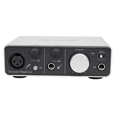 Image of Focusrite iTrack Solo Audio Interface for Mac, PC, and iPad USB Recording, Streaming, Podcasting with XLR, Line in, Professional Software included