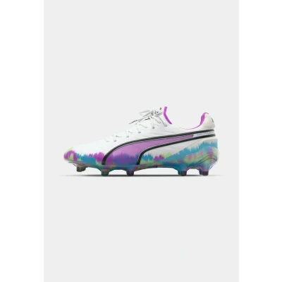 Image of Puma King Ultimate.1 Firm Ground Football Boots Womens White/Purple 7 UK