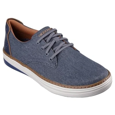 Image of Skechers Men&#039;s Hyland Ratner Casual Shoes, Navy Canvas, 6 UK
