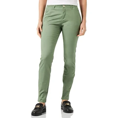 Image of ONLY Women&#039;s Onlparis Reg Chino Pant PNT Noos, Hedge Green, 34W x 32L