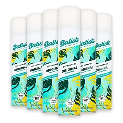 Image of Batiste Dry Shampoo Original, Fresh &amp; Clean Fragrance, No Rinse Sprays to Refresh Hair in Between Washes 6 x 200ml Multi Pack