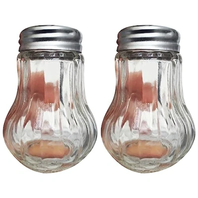 Image of Stainless Steel 2Pcs Kitchen Spice Salt Pepper Seasoning Shaker Jar BBQ Cooking Glass Bottle