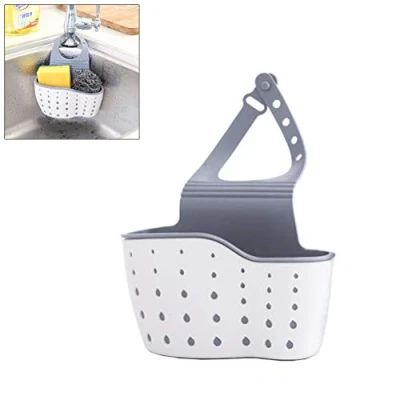 Image of Sink Sponge Holder, Kitchen Organiser Caddy Drain Basket Hanging Strainer Organizer Storage Bag, Dish Cleaning Holder Soap Dispenser Soap, Brush, Dishwashing Accessories