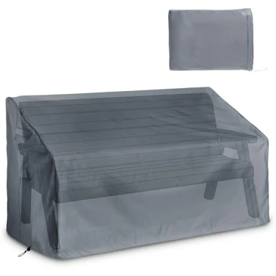 Image of VonHaus Waterproof Garden Bench Cover Premium Heavy Duty, Breathable 420D Oxford Fabric Protection for 3 Seater Benches (H88 x W160 D70cm