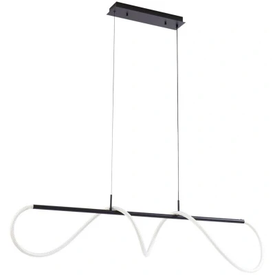 Image of Lucande LED pendant light Kisune, black/white, metal
