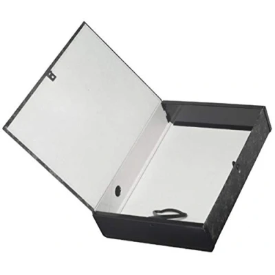 Image of Indigo Office Box File 75mm Spine Lock Spring Foolscap Cloud Pack 10