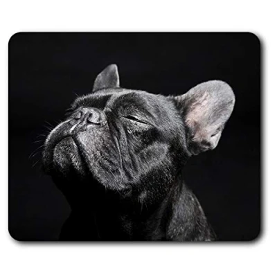 Image of Destination Vinyl ltd Black French Bulldog Dog Mouse Mat Pad Computer PC Laptop Gaming Office Home Desk Accessory Gadget 3885