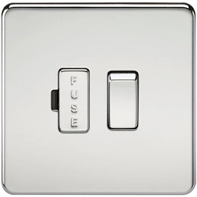 Image of KnightsBridge 13A Screwless Polished Chrome Switched Fused Spur Connector Unit