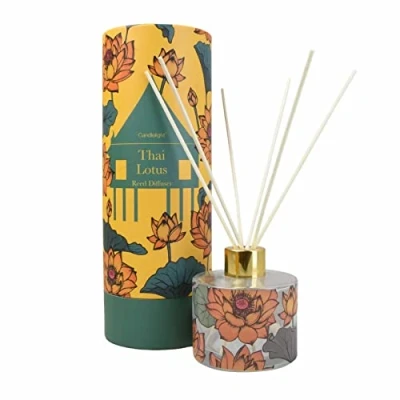 Image of 150ml Glass Reed Diffuser With Thai Lotus Flower Scent Home Fragrance Set Scented Oil Room Aroma Gift