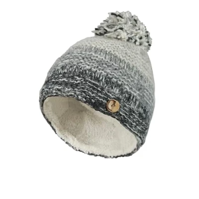 Image of Pachamama Sierra Nevada Bobble Beanie Hat Smoke