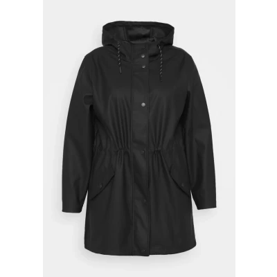 Image of Vero Moda Curve Vmmalou Coated Jacket Parka, Women&#039;s, Size: 20, Black
