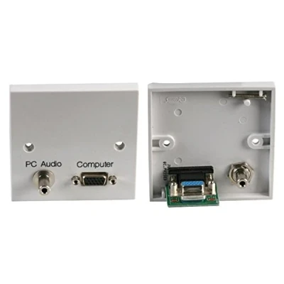 Image of PRO SIGNAL PELR0085 AV Wallplate with 15 pin VGA &amp; 3.5mm Stereo Jack Female Connectors