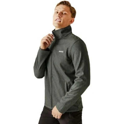 Image of Regatta Mens Cera V Stretch Water Repellent Softshell Summer Jacket, Sealgreymarl, XL