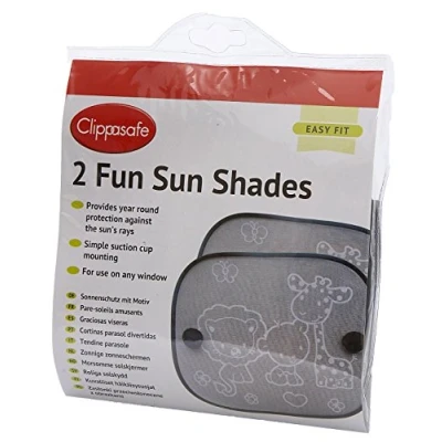 Image of Clippasafe Fun Sun Screens (Black and White, 2 Pack)