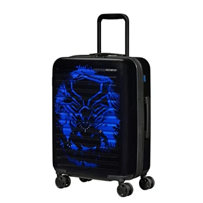 Image of Samsonite Stackd Disney Spinner S, Expandable Hand Luggage, 55 cm, 35/42 L, Multicoloured (Black Panther), Black Panther, S (55 cm L), Luggage for Kids