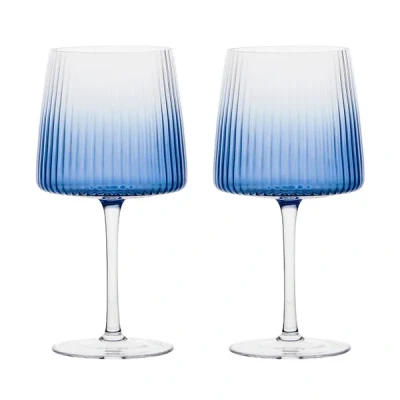 Image of Anton Studios Empire Set of 2 Gin Glasses Blue