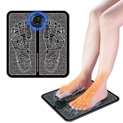 Image of EMS Foot Massager,Foot Spa Electric Feet Massager Deep Kneading Circulation Booster for and Legs Muscle Stimulator,Folding Portable Massage Machine with 6 Modes 9 Intensities