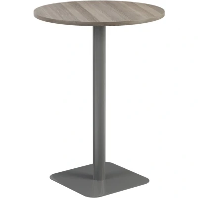 Image of Vivace 800mm High Table Grey Oak Top and Silver Legs Ref CH2695SVGO