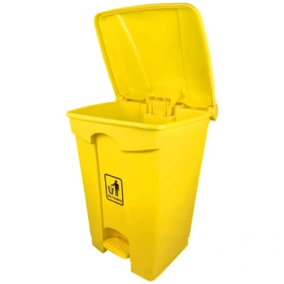 Image of IDEAL 365 45 Litre Step On Container Waste Bin, Pedal Bin Plastic, Yellow Medical Clinical