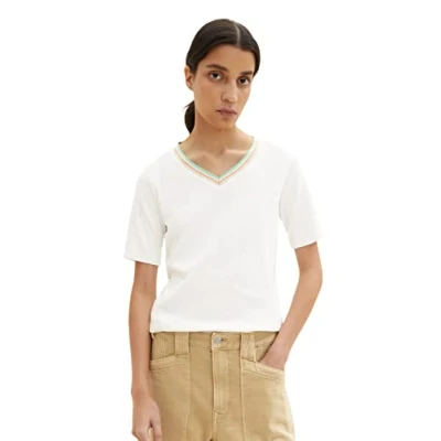 Image of TOM TAILOR Ladie&#039;s 1035472 T Shirt, 10315 Whisper White, M