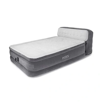 Image of Intex Queen Ultra Plush Dura Beam Deluxe Airbed with Built in Pump &amp; Headboard