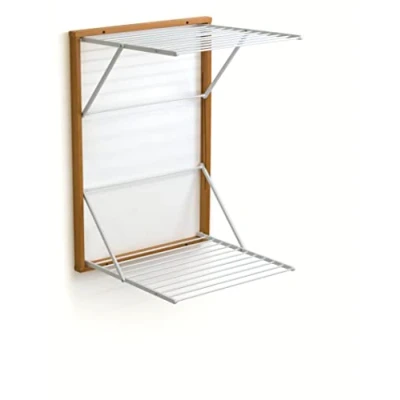 Image of Arredamenti Italia Clothes Airer, Aluminium wood, Cherry, P63 x L69 H98 cm