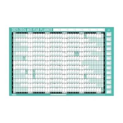 Image of 2025 2026 Large Academic Mid Year Wall Planner Calendar A1 Size 840 x 600mm