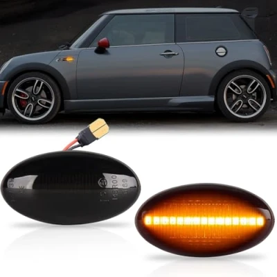 Image of OZ LAMPE 2pcs LED side marker turn lights for Mini Cooper R50 R52 R53 2001 2006 (Smoked lens)