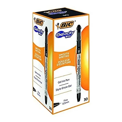 Image of BIC GELOCITY Gel Ink Pens Black, Pack of 30