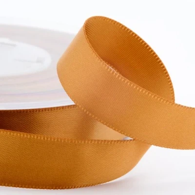 Image of Italian Options Satin Ribbon, 10mm Wide x 25 Metre Roll, Antique Gold