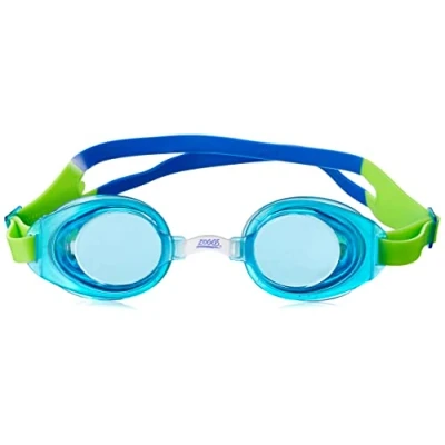 Image of Zoggs Little Ripper kids Swimming Goggles, UV Protection Swim Slide Adjust Split Yoke Children’s Goggles Strap, Fog Free Pink Tinted Goggle Lenses, 0 6 years, Aqua/Green