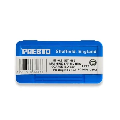 Image of Presto 600005.040.8 M5x0.8 Metric Coarse Hand Tap Set (Pack of 3)