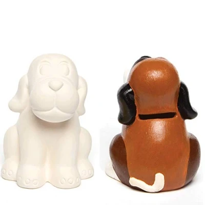 Image of Baker Ross AG762 Dog Ceramic Coin Banks (Pack of 2)