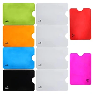 Image of Diboniur Pack of 10 RFID Protective Cases for Credit Cards, Anti Piracy Blocking and NFC Blockers, Mix