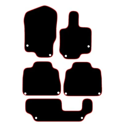 Image of Carsio Carpet Car Mats For Mercedes Benz GLE 2019+ Onwards Tailored Fit Floor Mat Set Complete Accessory Black Custom Fitted All Weather, Anti Slip Backing &amp; Red Trim