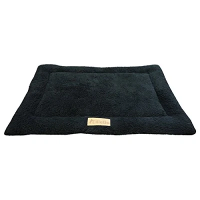 Image of Ellie Bo Medium Black Sherpa Fleece Mat for 30 inch Dog Cage